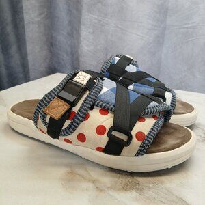 Visvim CHRISTO COLLAGE Slides Men's Size Large Blue